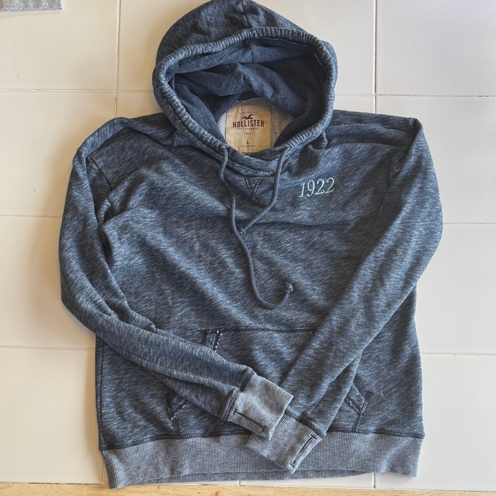 Hollister Men's Charcoal Hoodie